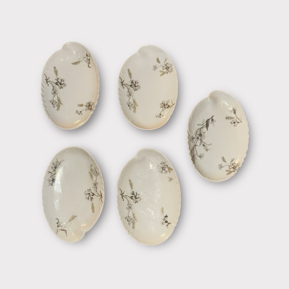 🌾 Vtg. H&C Limoges Porcelain Snack Plate/Catch-all Dish {Set of 5}